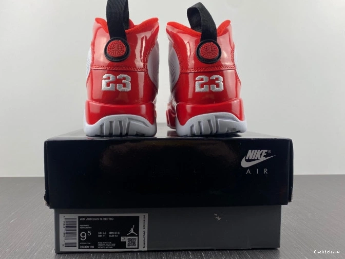 One Kick Retro White Red Gym Jordan 302370-160 9 Air 0805